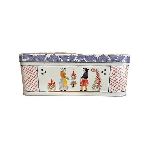 Vintage Quimper French Biscuit Tin Massilly France Tin Box - Picture 2 of 10